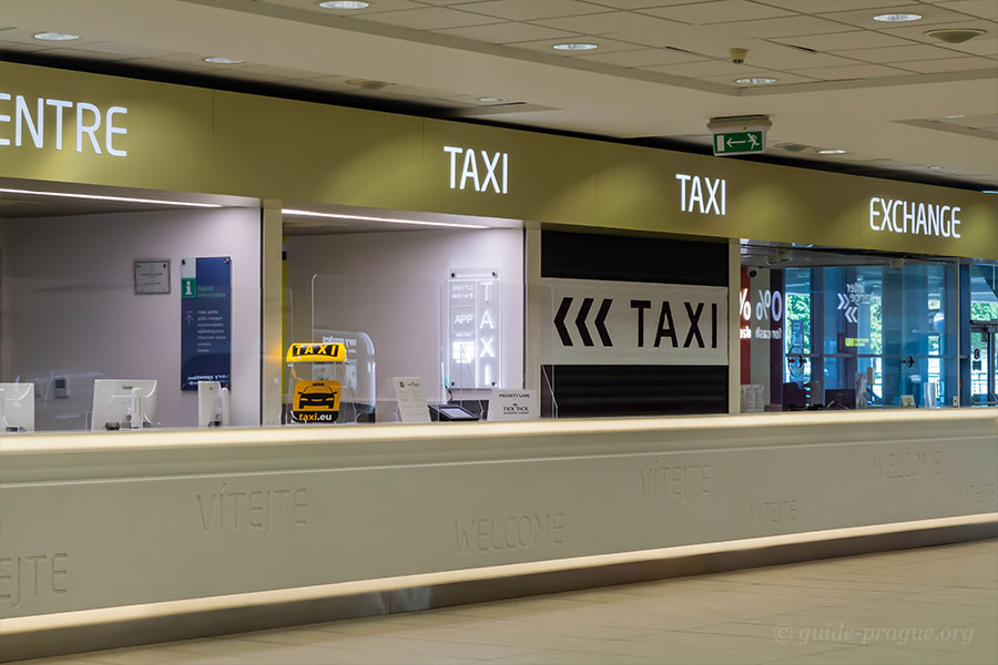 Photo of the Counters of Taxi Services at Prague airport