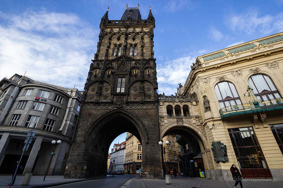 The photo of the Powder gate, Old Town, Prague