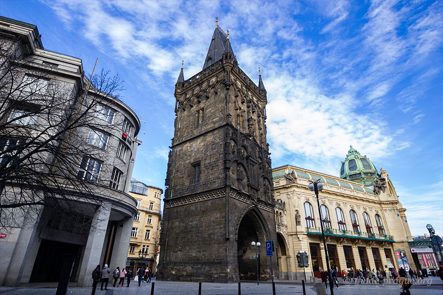 The photo of the Powder Tower, Prague